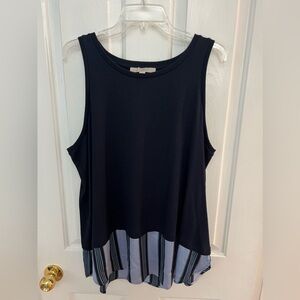 LOFT Mixed Media Sleeveless Sweater Top